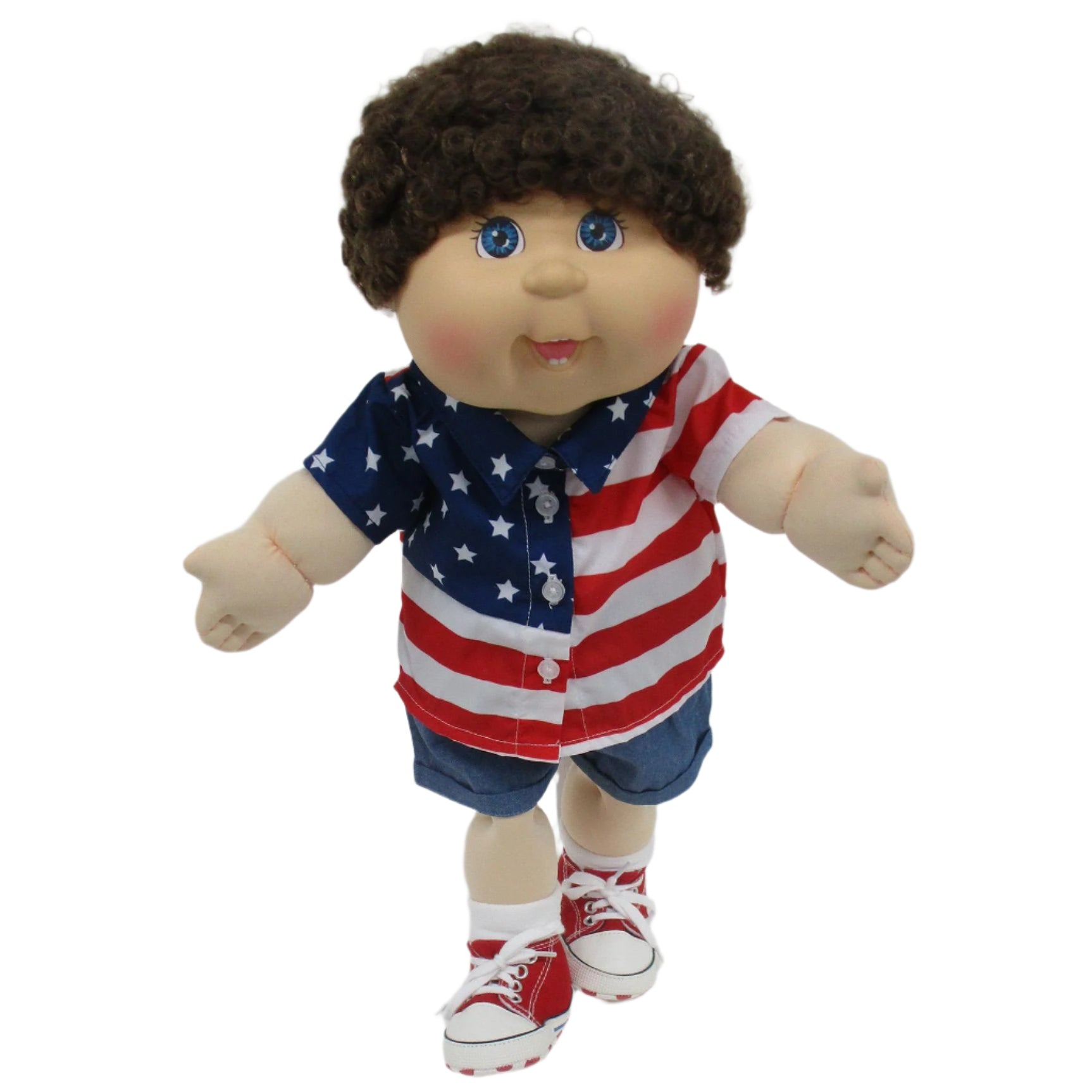 CPW1360-USA Flag Shirt w/Denim Shorts Outfit