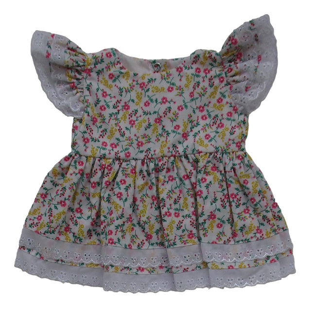 BLC C Dress Floral Eyelet Pink/Yellow/Green Fits 20"