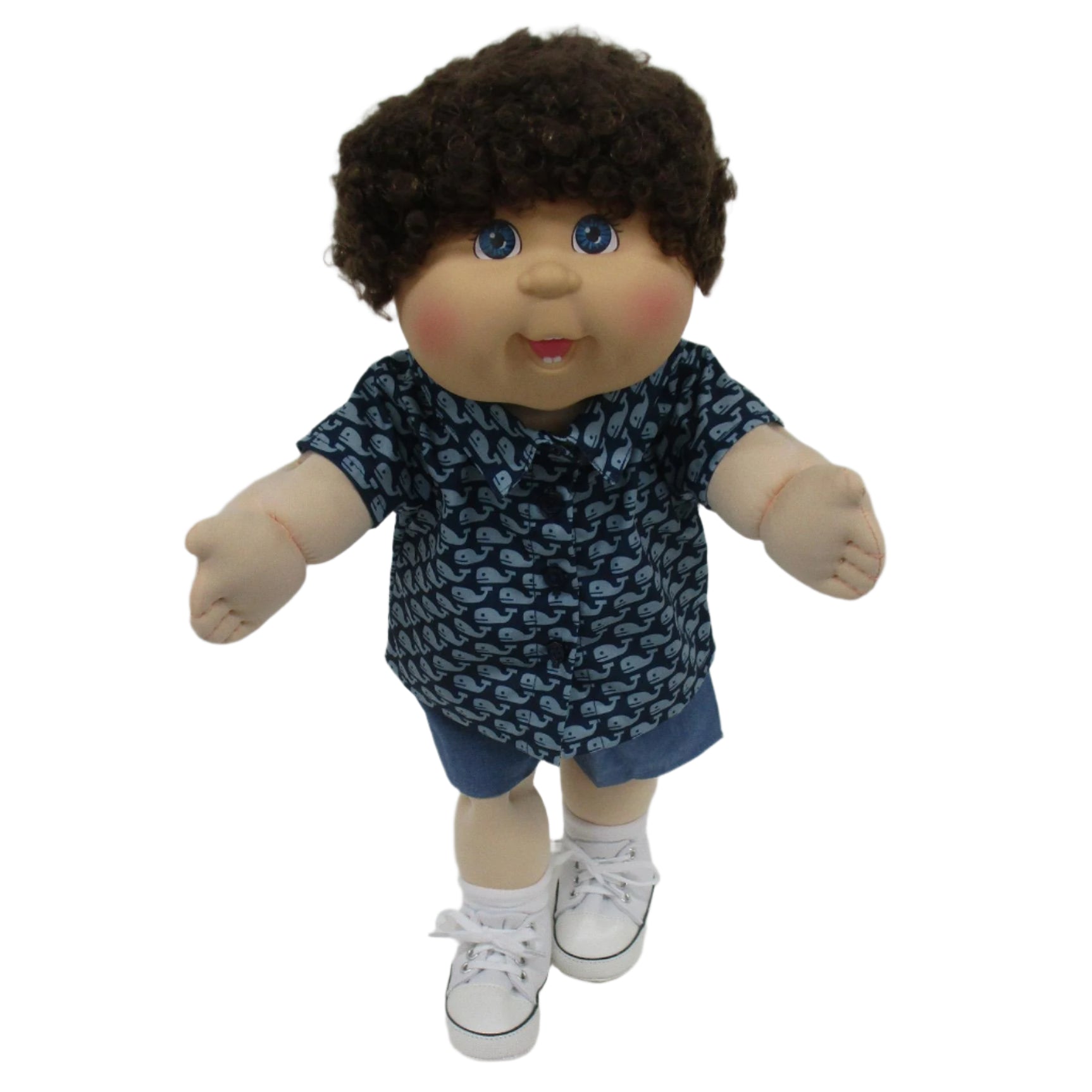 CPW1360-Whales 'n Denim Shorts Outfit