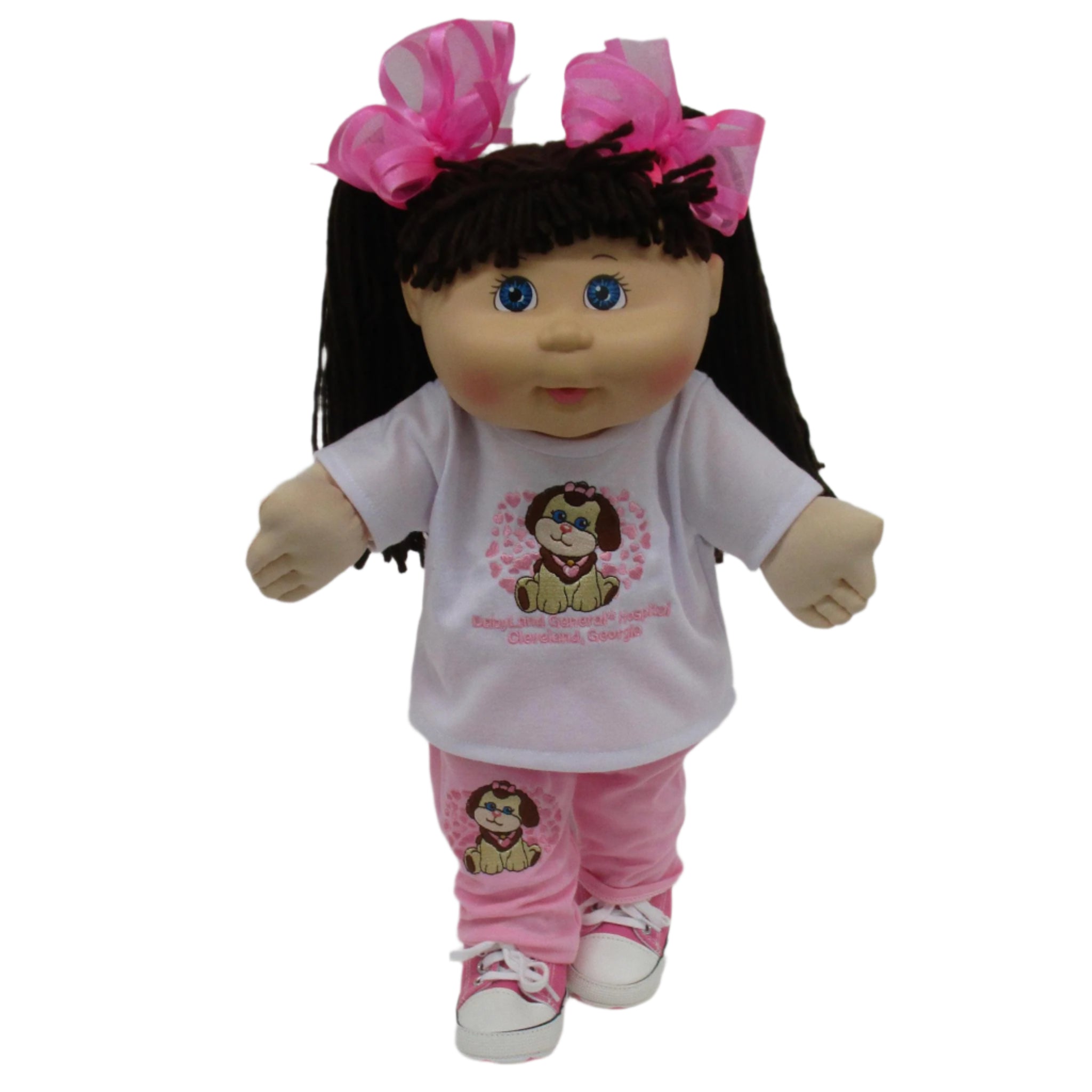CPW1364-Pink & White Puppy Outfit w/Hearts