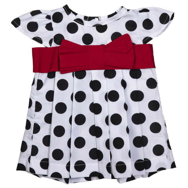 BLC C Dress Red Bow Black Polka Dots 20" & Newborn