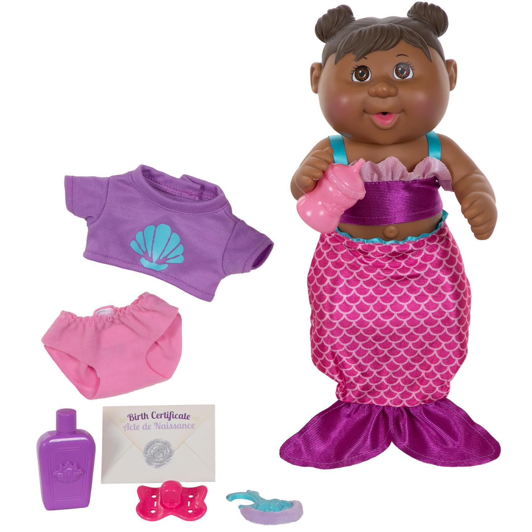 Mermaid Deluxe Newborn Splash 'n Reveal DRK BRO BRO 11"