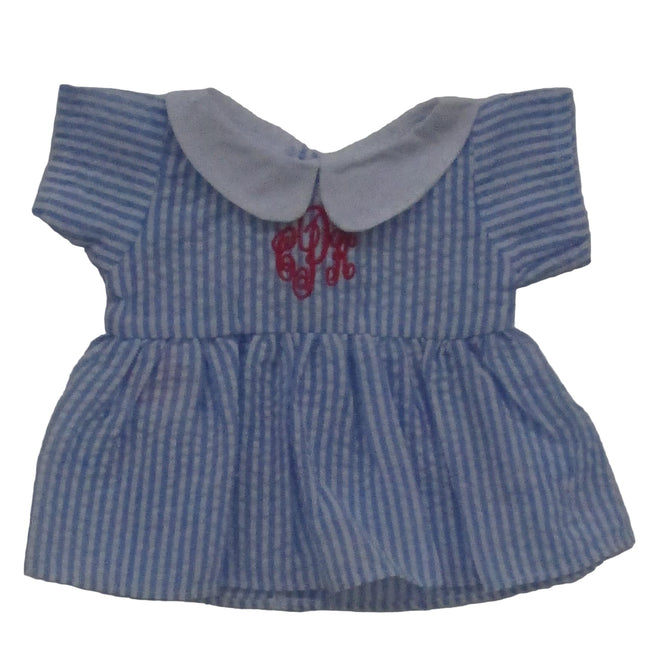 BLC Z01 Dress Blue Striped with Monogram Fits 12", 14" & Lullaby
