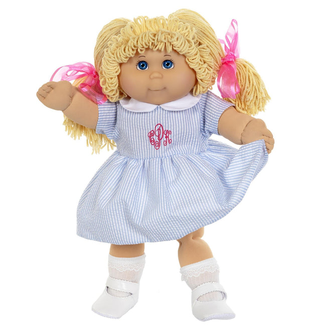 A2 OAA01-23-4 Blue Striped Monogram Dress