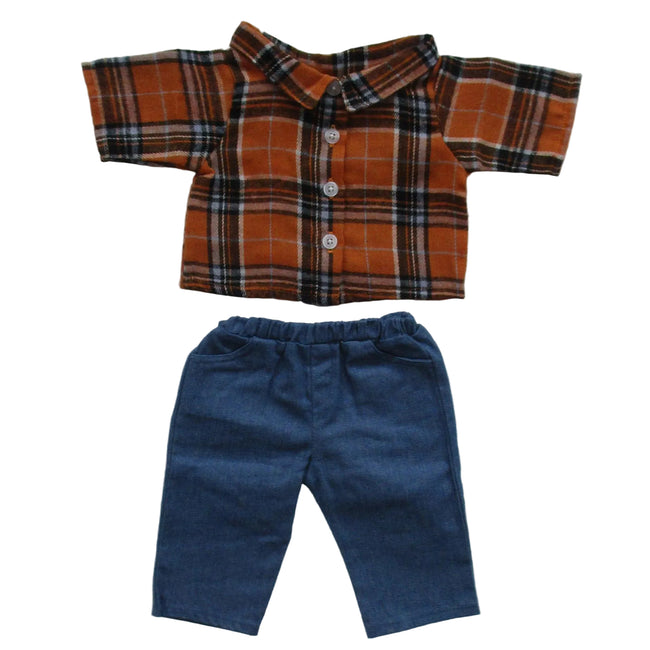 BLC C Outfit 2 pc. Orange Flannel Shirt/Jeans Fits 20"