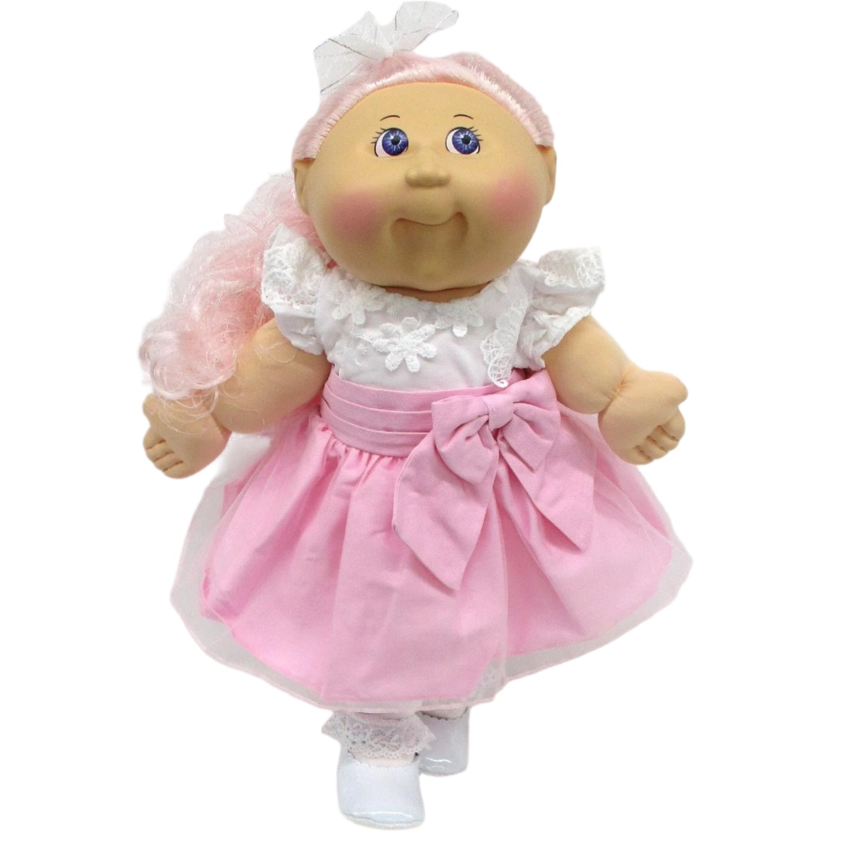 CPW1181-White & Pink Dress w/Bow Cabbage Patch Kids