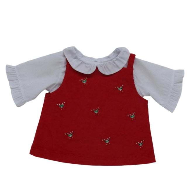 BLC C Dress Red Candy Canes White Blouse Fits 20"