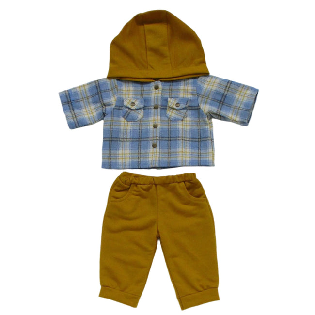 BLC C Outfit 2pc Plaid Hoodie/Pants Mustard Fits 20"