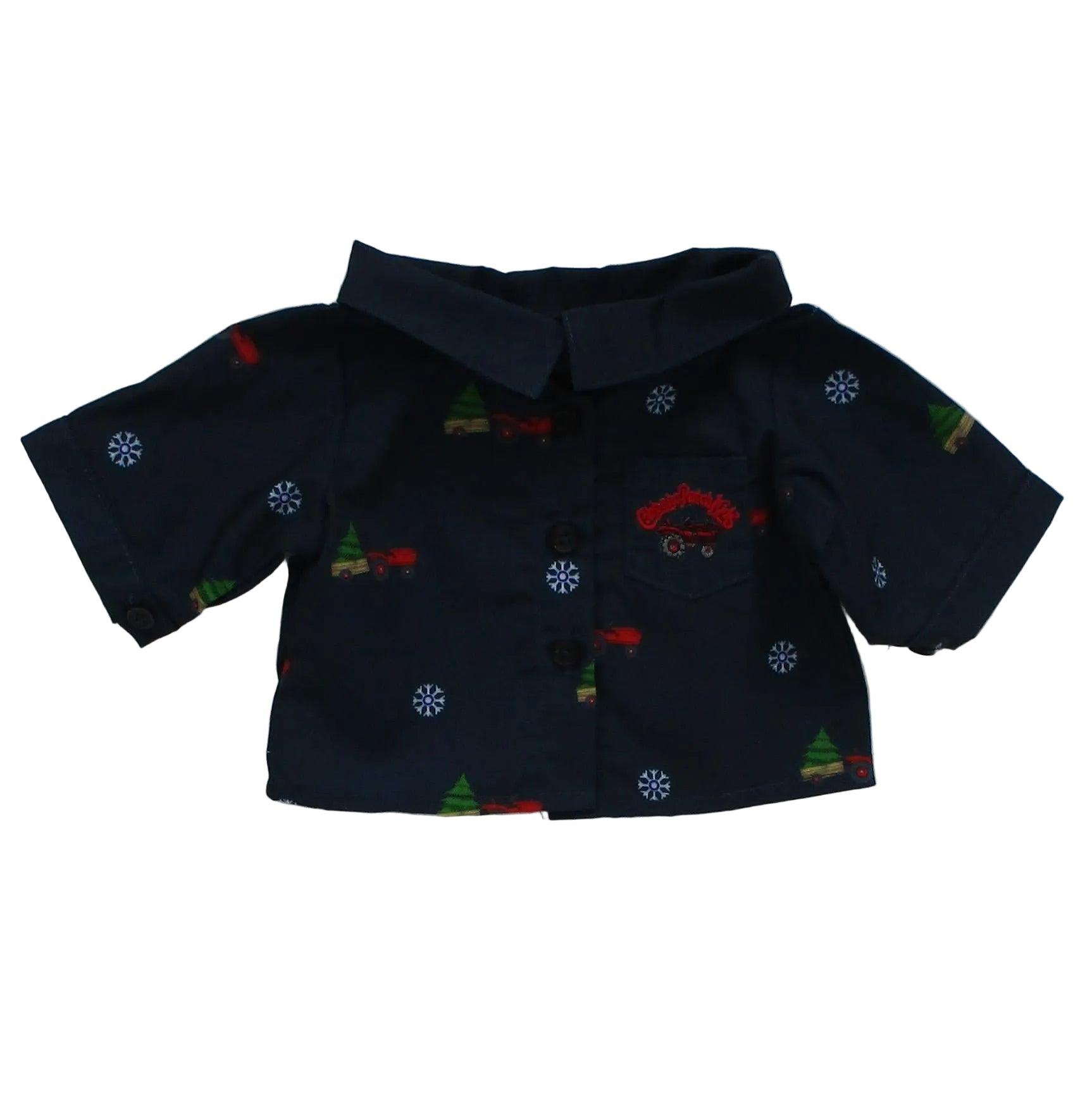 BLC C Shirt Blue Xmas Tractor w/Tree Fits 20"