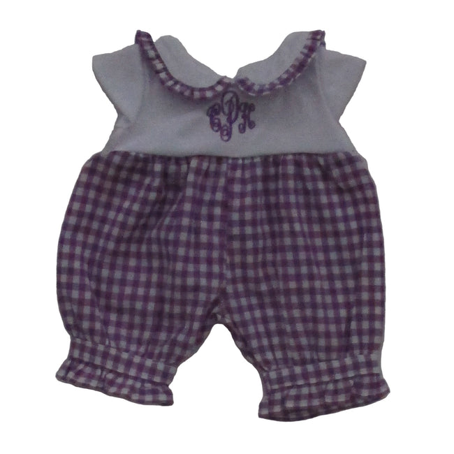 BLC Z01 Romper Gingham Purple Fits 12", 14" & Lullaby