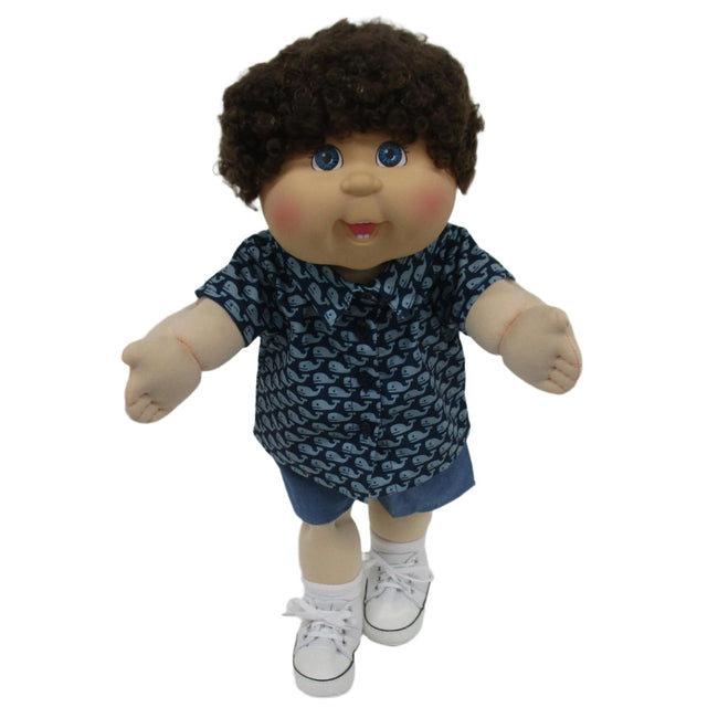 CPW1360-Whales 'n Denim Shorts Outfit
