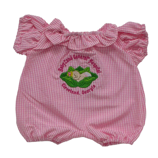 BLC C Sk Romper Pink Gingham Sleeping Baby Fits 17"