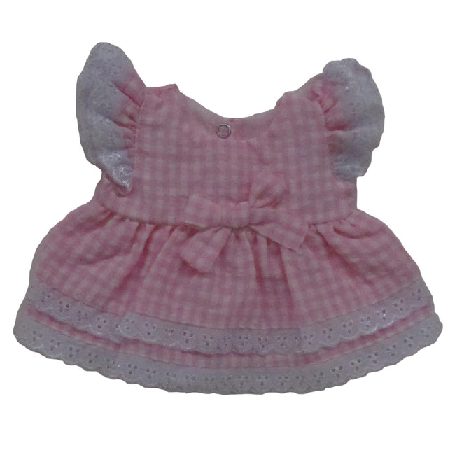 BLCZ01 Dress Gingham Pink Eyelet Fits 12", 14" & Lullaby