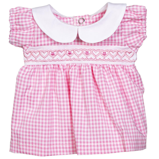 BLC Z01 Dress Pink Gingham with Hearts Fits 12", 14" & Lullaby