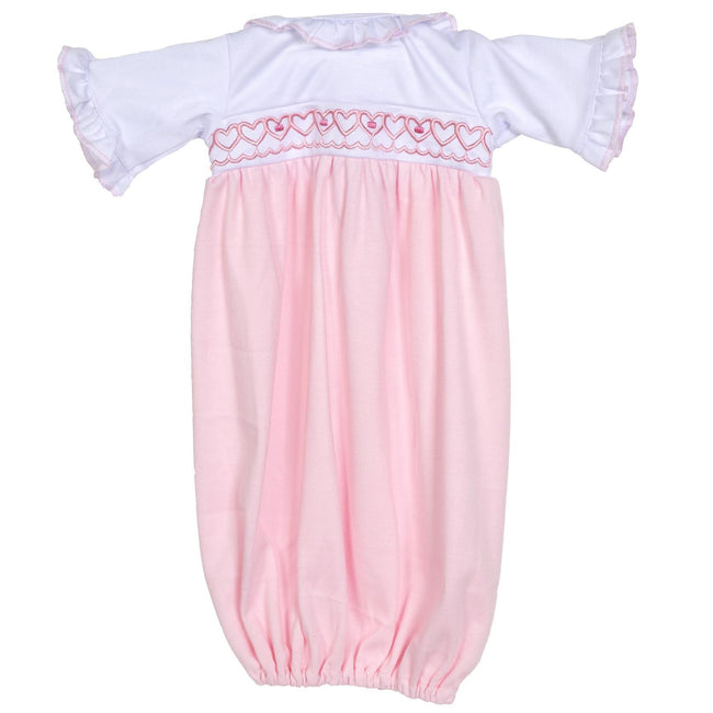 BLC C Sgz Gown White/Pink Hearts Fits 17", 20" & Newborn