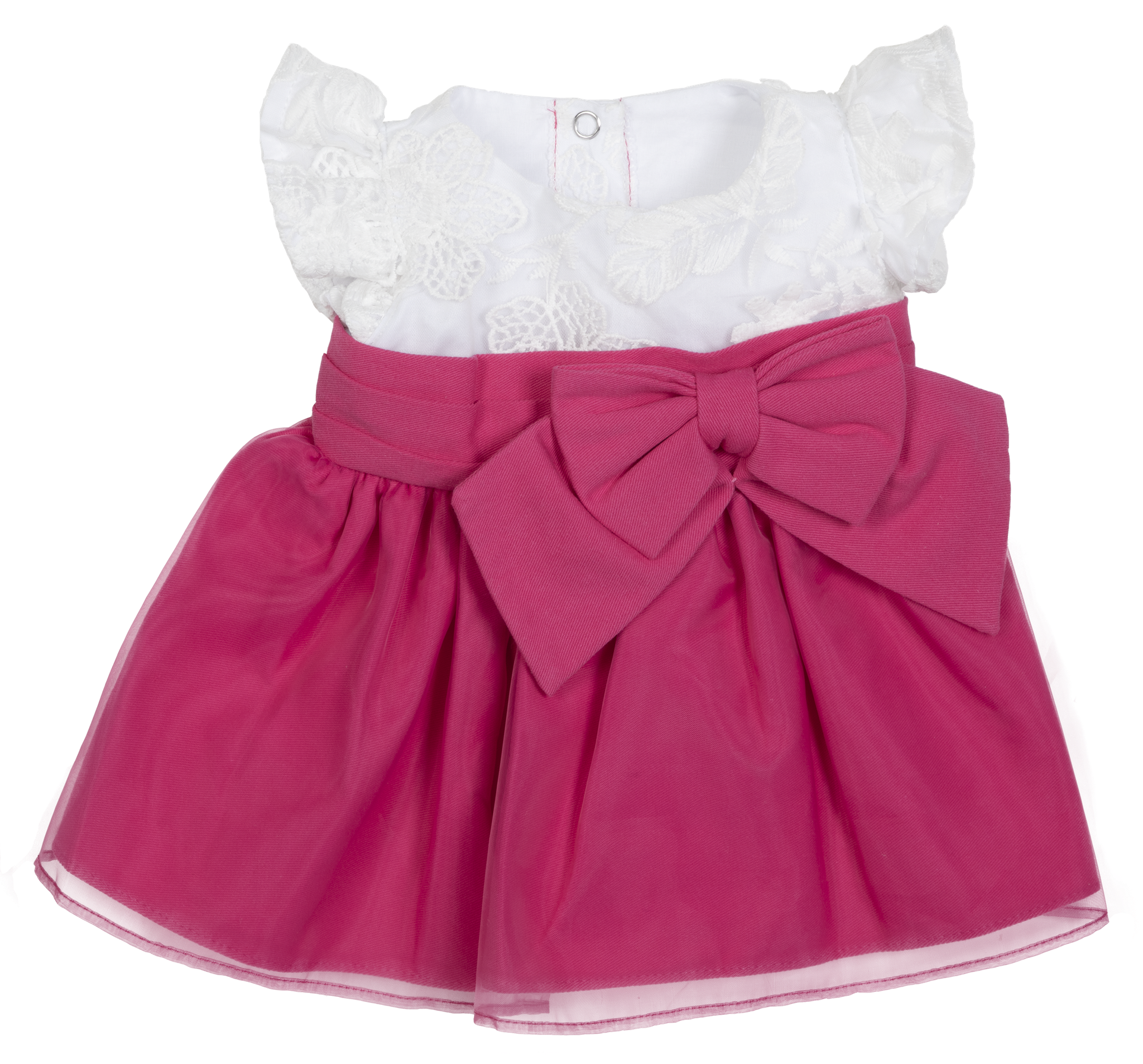 BLC C Dress Bow Dark Pink Fits 20" & Newborns