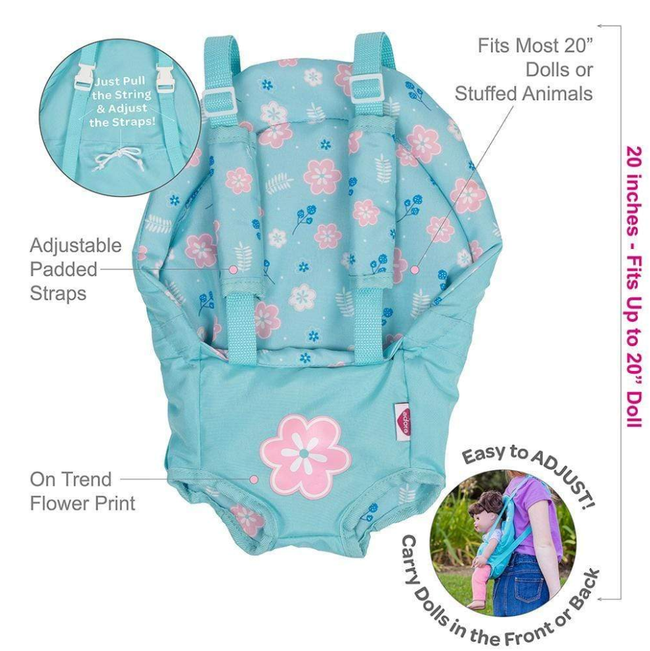Adora SNUGGLE CARRIER Flower Power fits up to 20"