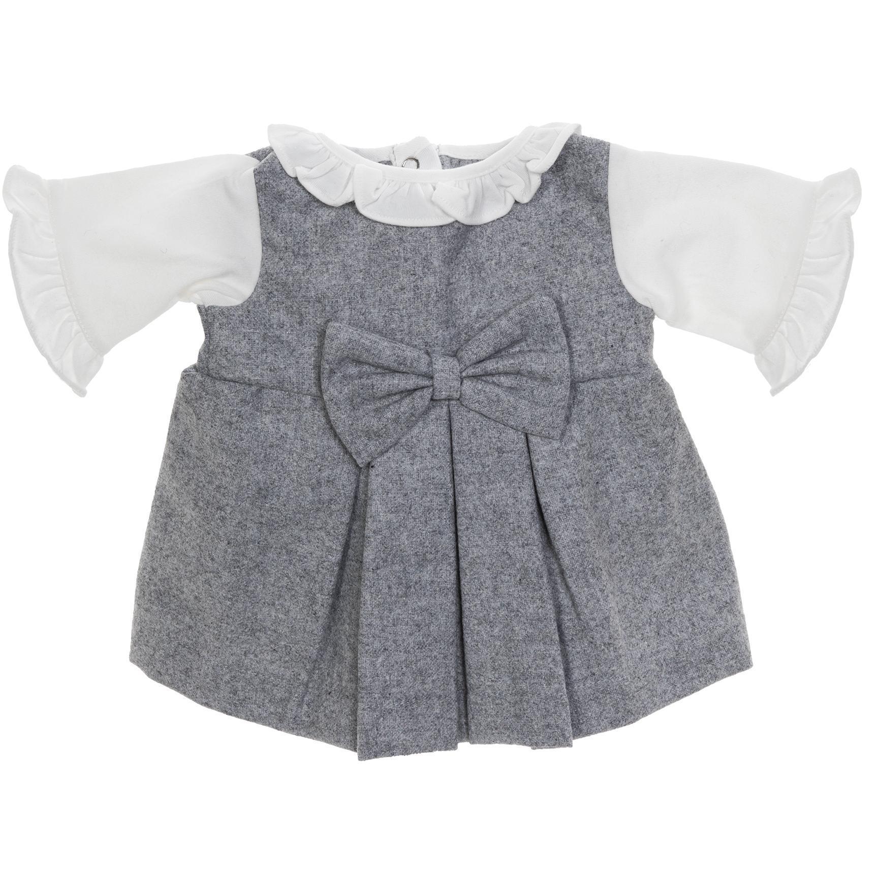 BLC C Dress White/Grey Jumper Fits 20" & Newborn