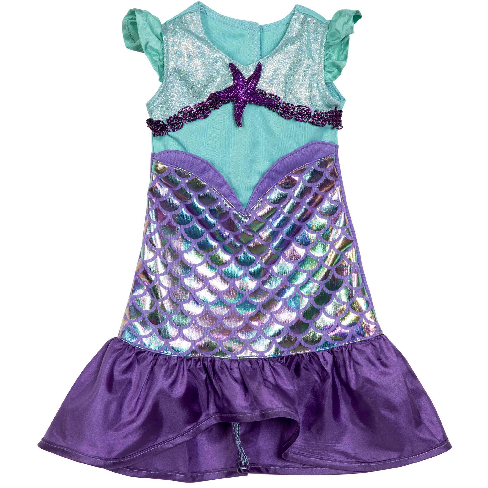 Lil Doll Dress Purple Sparkle Mermaid Fits 16-20"