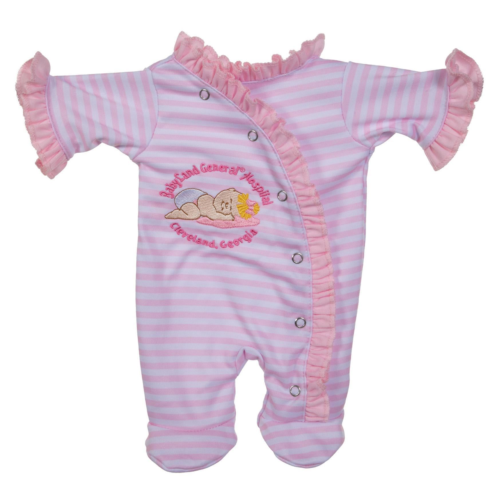 BLC C Sleeper Pink Striped Ruffle Sleeping Baby fits 17"