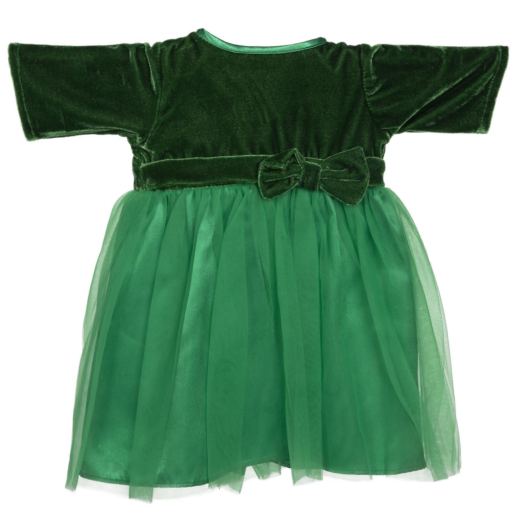 BLC C SG Dress Velvet Emerald Green/Lt Green Net Fits 20"