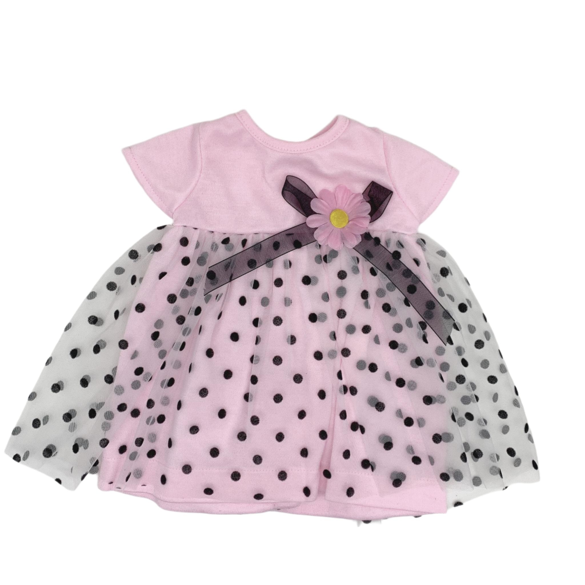 BLC C Dress Pink w/Black Polka Dot Net Fits 20