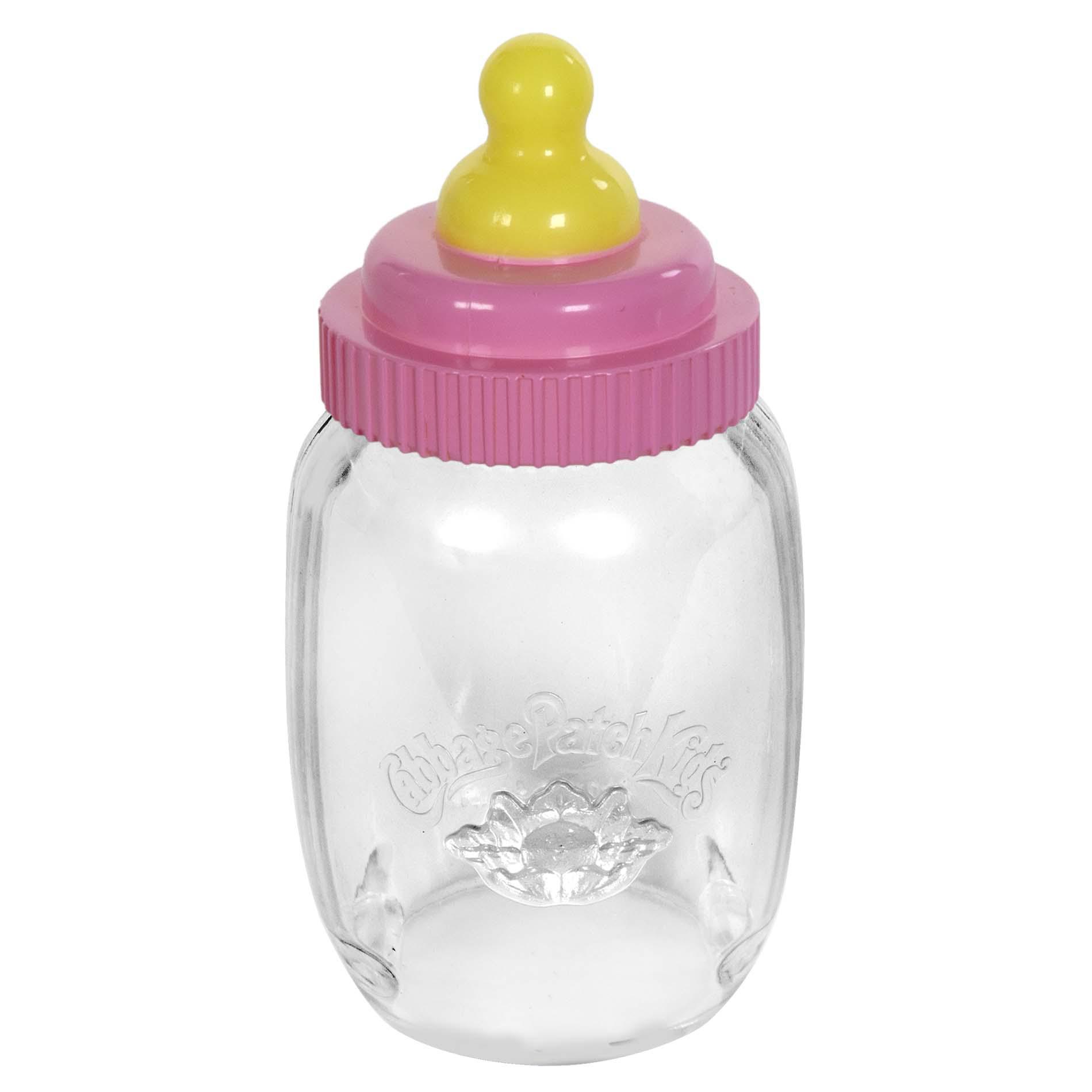 Bottle Clear Milk with Pink Top Fits 9" Mini Baby