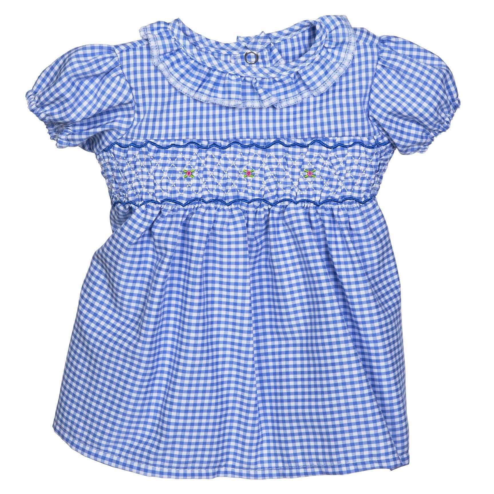 BLC C Dress Gingham Blue Fits 20" & Newborns BLC C Dress Gingham Blue Fits 20" & Newborns