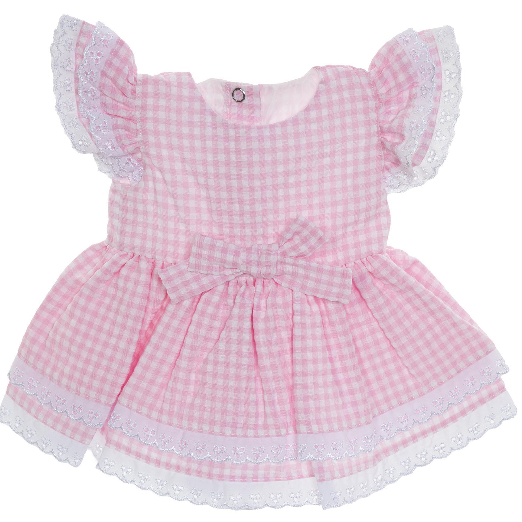 BLC C Dress Gingham Pink Eyelet Fits 20